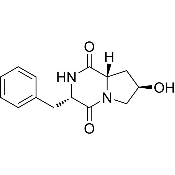 Cyclo(L-Phe-trans-4-OH-L-Pro) Chemical Structure