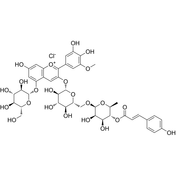 Petunidin-3-(p-coumaroyl-rutinoside)-5-glucoside Chemical Structure