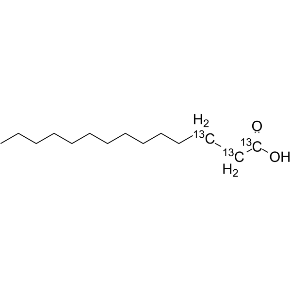 Myristic acid-<sup>13</sup>C<sub>3</sub> Chemical Structure