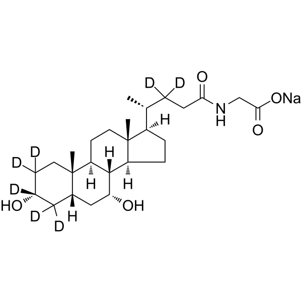 Glycochenodeoxycholic acid-d<sub>7</sub> sodium Chemical Structure