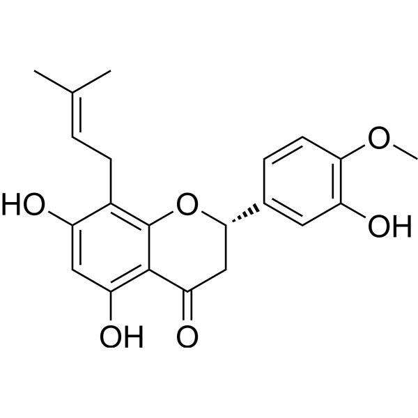 5,7,3'-Trihydroxy-4'-Methoxy-8-prenylflavanone Chemical Structure