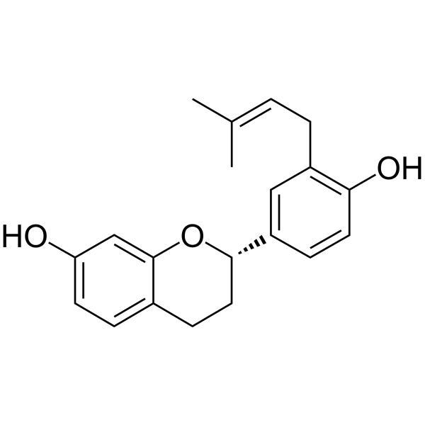 (2S)-7,4'-Dihydroxy-3'-prenylflavan Chemical Structure