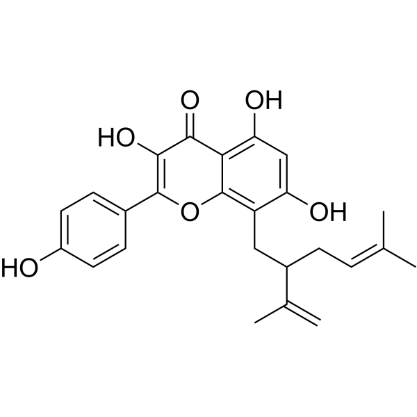 8-Lavandulylkaempferol Chemical Structure