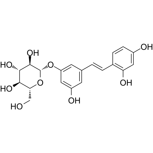 Oxyresveratrol 3'-O-β-D-glucopyranoside Chemical Structure