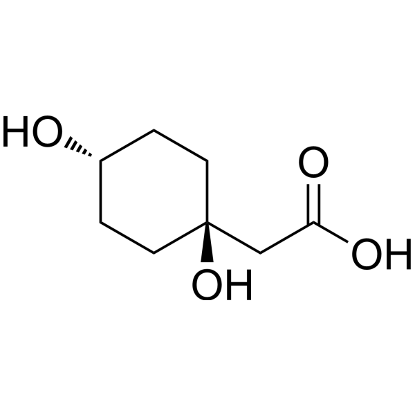 trans-1,4-Dihydroxycyclohexaneacetic acid Chemical Structure