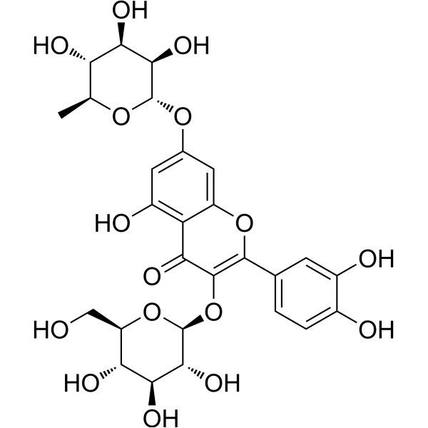 Quercetin 3-O-glucoside-7-O-rhamnoside Chemical Structure