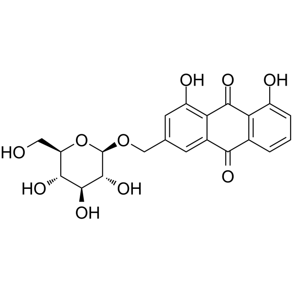 Aloe-emodin-3-(hydroxymethyl)-O-β-D-glucopyranoside Chemical Structure