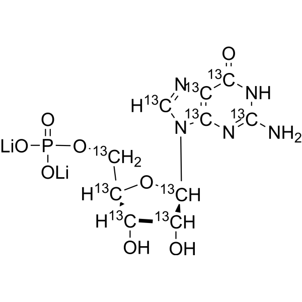 5'-Guanylic acid-<em>13</em><em>C</em><em>10</em> dilithium