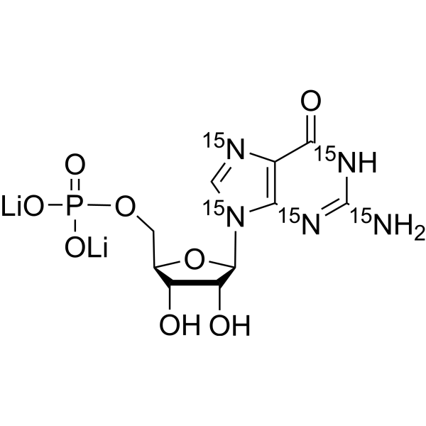 5'-Guanylic acid-<em>15</em><em>N</em>5 dilithium