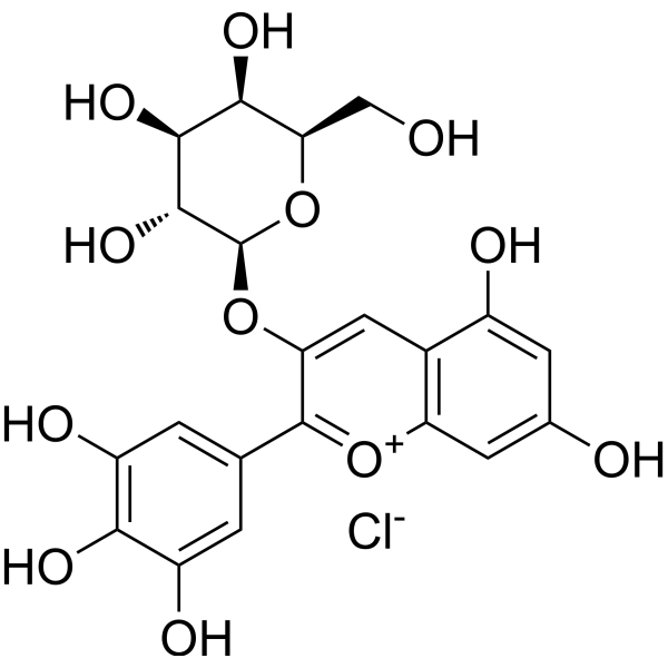 Delphinidin-3-O-galactoside chloride Chemical Structure