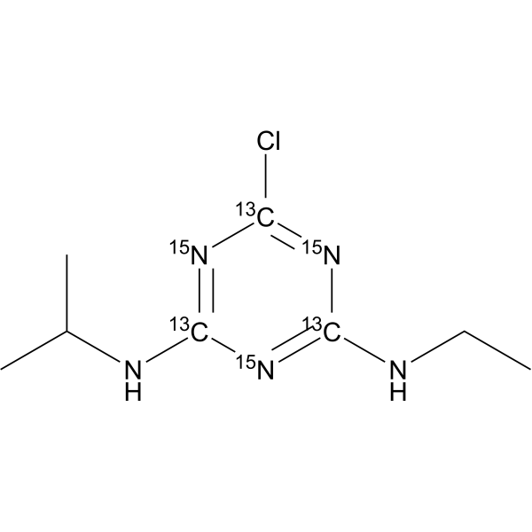 Atrazine-13C3,15N3 Chemical Structure