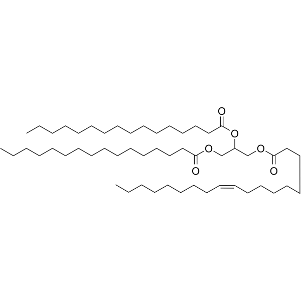 1,2-Dipalmitoyl-3-oleoylglycerol Chemical Structure