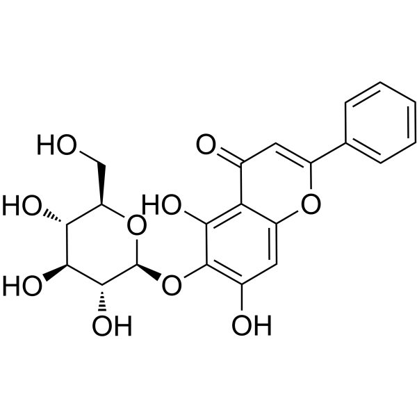 Baicalein 6-O-glucoside Chemical Structure