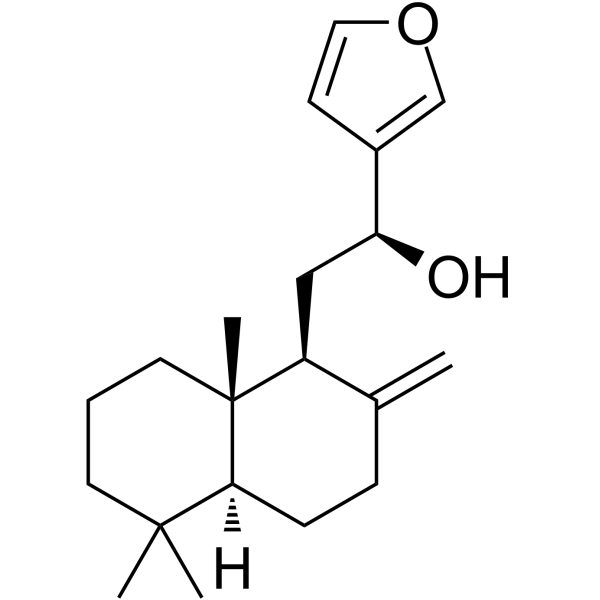 15,16-Epoxy-12-hydroxylabda-8(17),13(16),14-triene Chemical Structure