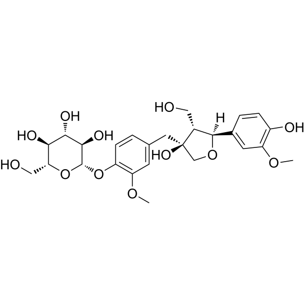 Olivil-4'-O-β-glucopyranoside Chemical Structure