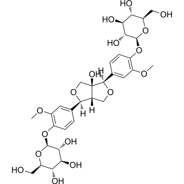 8-Hydroxypinoresinol4,4'-di-O-β-D-glucopyranoside Chemical Structure