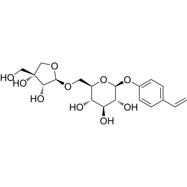 p-Vinylphenyl O-β-D-apiofuranosyl-(1→6)-β-D-glucopyranoside Chemical Structure