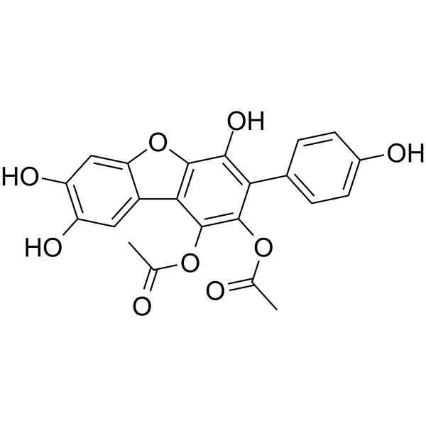 1,2-<em>Diacetoxy</em>-4,7,8-<em>trihydroxy</em>-3-(4-<em>hydroxyphenyl</em>)<em>dibenzofuran</em>