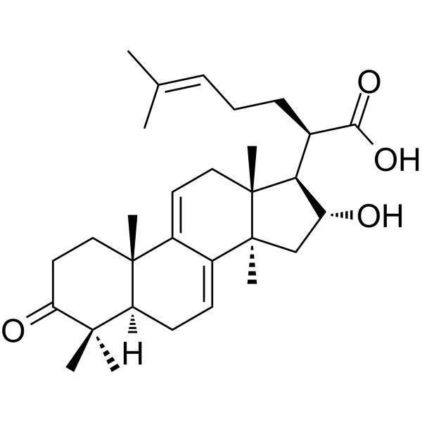 16R-Hydroxy-3-oxolanosta7,9(11),24-trien-21-oic acid Chemical Structure