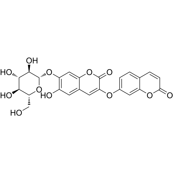 Demethyldaphnoretin-7-O-glucoside Chemical Structure