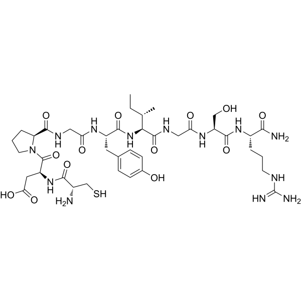 Cys-Asp-Pro-Gly-Tyr-Ile-Gly-Ser-Arg-NH2 Chemical Structure