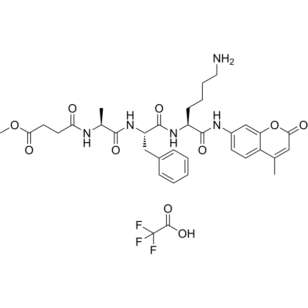 MeOSuc-Ala-Phe-Lys-AMC TFA Chemical Structure