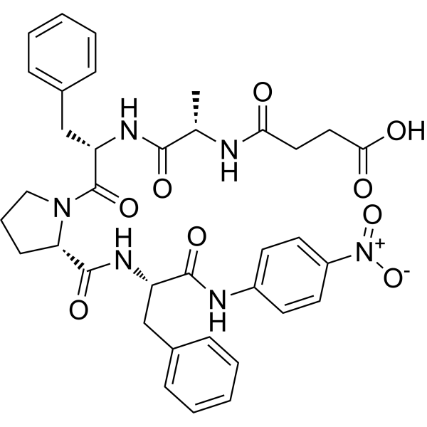 Suc-Ala-Phe-Pro-Phe-pNA Chemical Structure