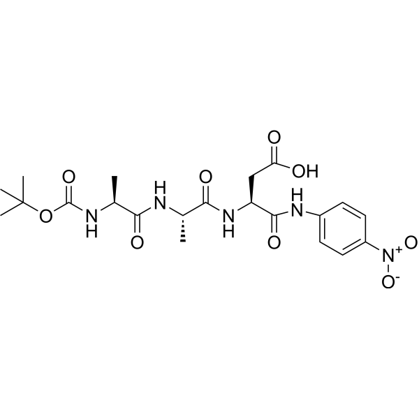Boc-Ala-Ala-Asp-pNA Chemical Structure