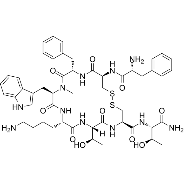 (D-Phe5,Cys6,11,N-Me-D-Trp8)-Somatostatin-14 (5-12) amide Chemical Structure