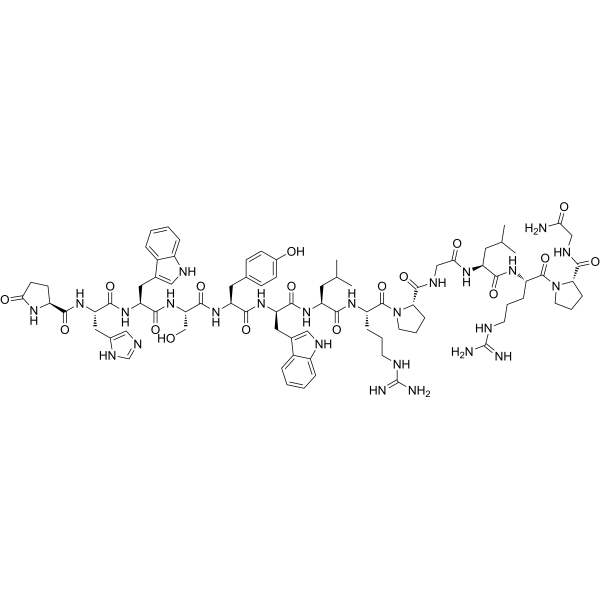 (D-Trp6)-LHRH-Leu-Arg-Pro-Gly amide Chemical Structure