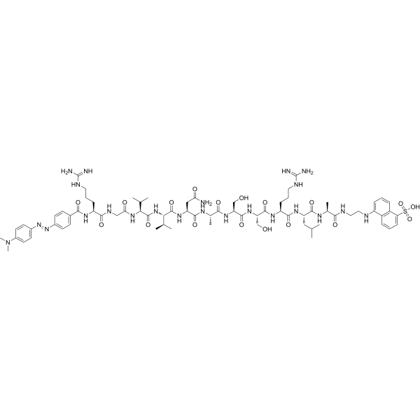 Dabcyl-RGVVNASSRLA-Edans Chemical Structure