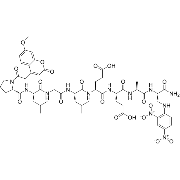 Mca-Pro-Leu-Gly-Leu-Glu-Glu-Ala-Dap(Dnp)-NH2 Chemical Structure