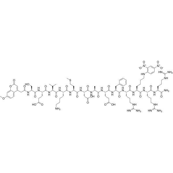 Mca-SEVKMDAEFRK(Dnp)RR-NH2 Chemical Structure