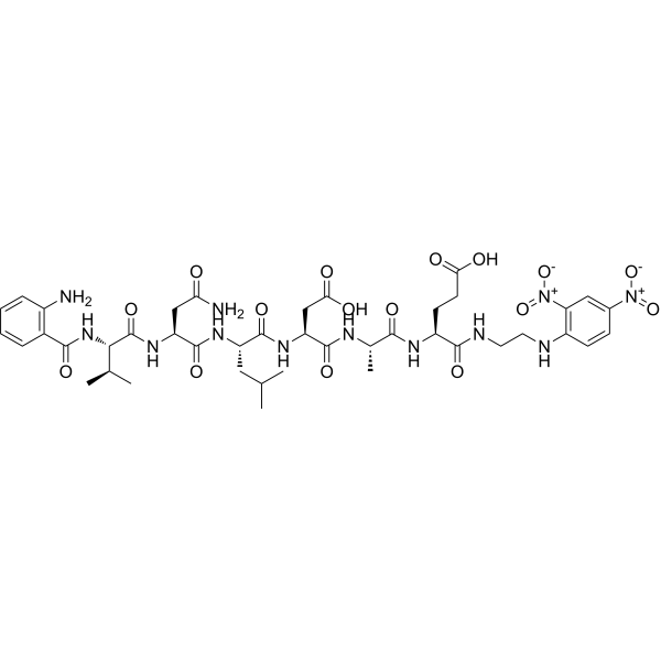 Abz-Val-Asn-Leu-Asp-Ala-Glu-EDDnp Chemical Structure