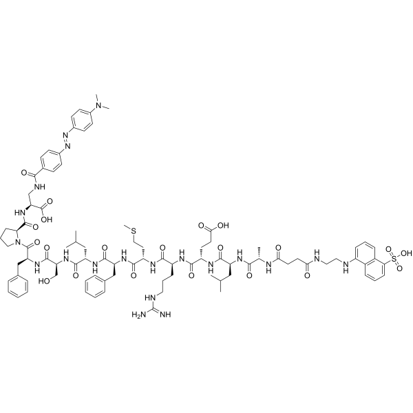 EDANS-CO-CH2-CH2-CO-ALERMFLSFP-Dap(DABCYL)OH Chemical Structure