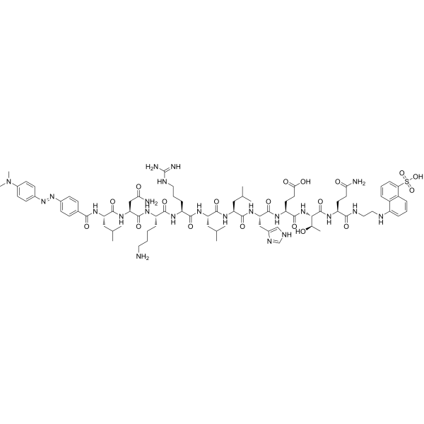 Dabcyl-LNKRLLHETQ-Edans Chemical Structure