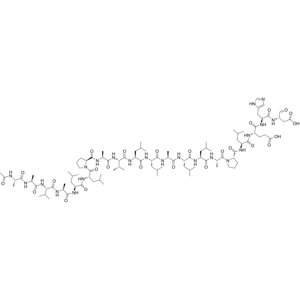 Ac-AAVALLPAVLLALLAP-LEHD-CHO Chemical Structure