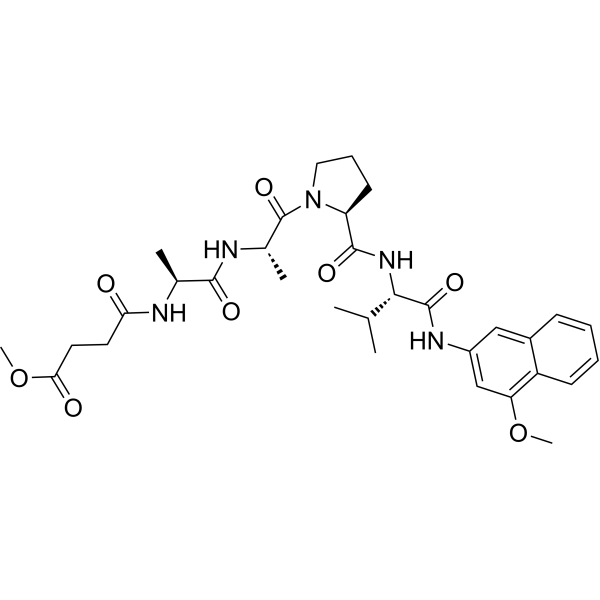 MeOSuc-Ala-Ala-Pro-Val-4-MNA Chemical Structure