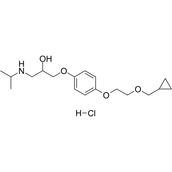 Cicloprolol hydrochloride Estructura química