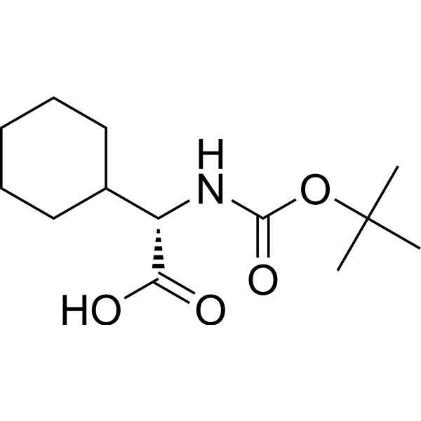 (S)-2-((tert-Butoxycarbonyl)amino)-2-cyclohexylacetic acid Chemical Structure