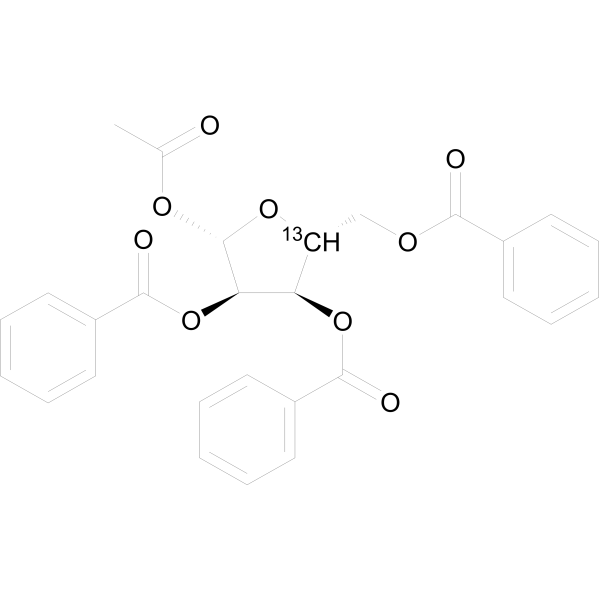 1-O-Acetyl 2,3,5-tri-O-benzoyl-beta-D-ribofuranoside-13C-1 Chemical Structure