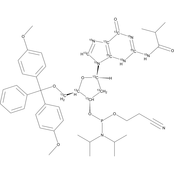 DMT-dG(ib) Phosphoramidite-13C10,<em>15</em><em>N</em><em>5</em>