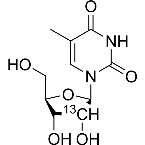 5-Methyluridine-2′-<sup>13</sup>C Chemical Structure