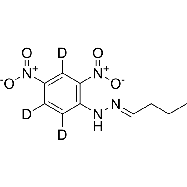 Butyraldehyde 2,4-dinitrophenylhydrazone-d<sub>3</sub> Chemical Structure