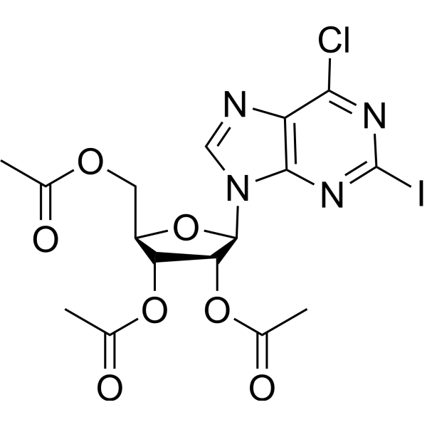 6-Chloro-2-iodo-9-(2’,3’,5’-tri-O-acetyl-β-D-ribofuranosyl)purine Chemical Structure