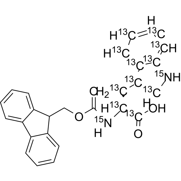 Fmoc-Trp-OH-13C11,15N2 Chemical Structure