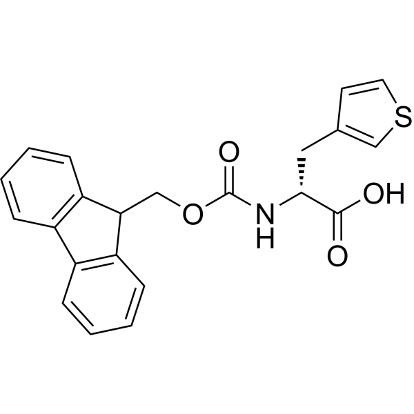 (R)-2-((((9H-Fluoren-9-yl)methoxy)carbonyl)amino)-3-(thiophen-3-yl)propanoic acid Chemical Structure