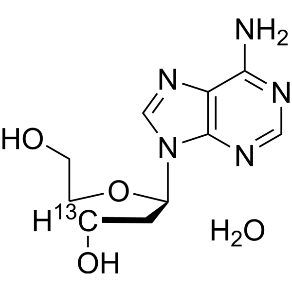 2'-Deoxyadenosine monohydrate-3′-<sup>13</sup>C Chemical Structure