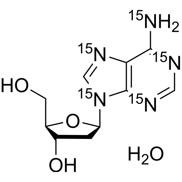 2'-Deoxyadenosine monohydrate-<sup>15</sup>N<sub>5</sub> Chemical Structure