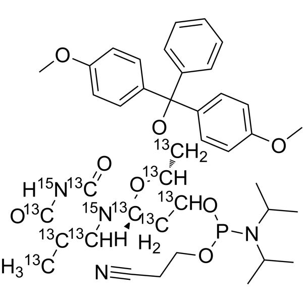 DMT-dT Phosphoramidite-13C10,15<em>N</em>2